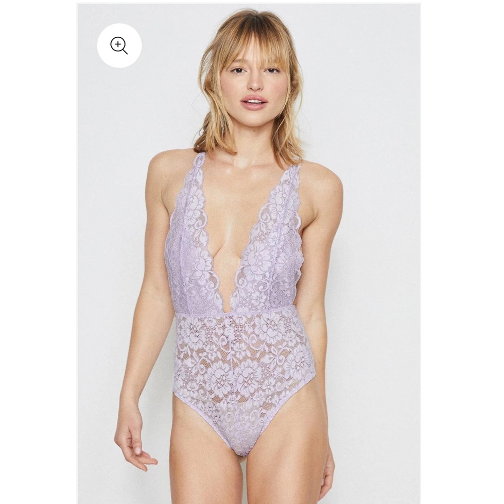 Comin’ In HAHt Lace Lavender Bodysuit Lingerie